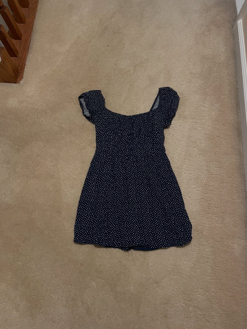 LA hearts mini dress dark blue white flowers us size xs